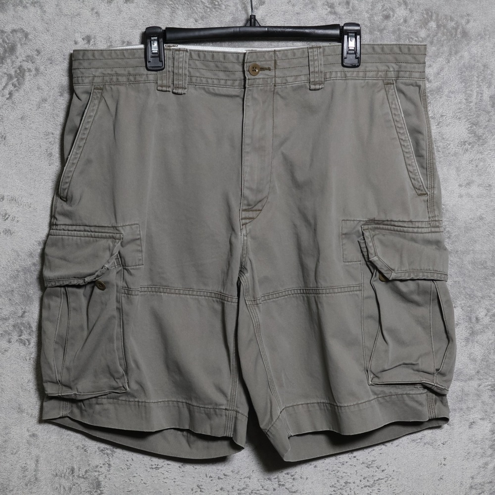 Polo Ralph Lauren Cargo Shorts Mens 38 Gray Classic Chino 10 in Inseam Preppy